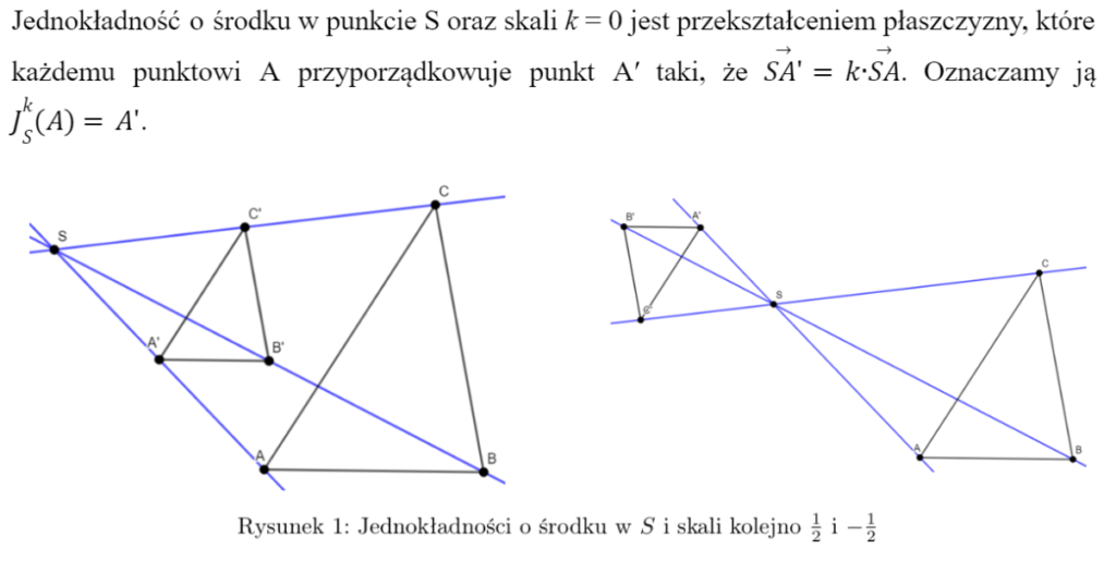 jednokładność podstawowe informacje
